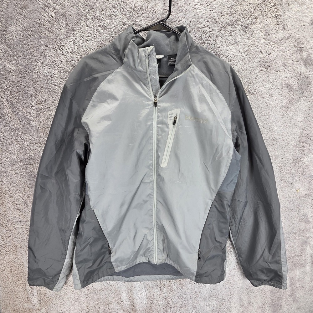 Marmot Jacket Mens Medium Gray DriClime Catalyst Lightweight Windbreaker Active